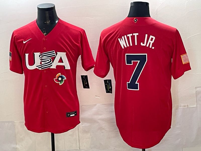Men 2026 World Cub USA #7 Witt jr Red Nike MLB Jersey style 003->more jerseys->MLB Jersey